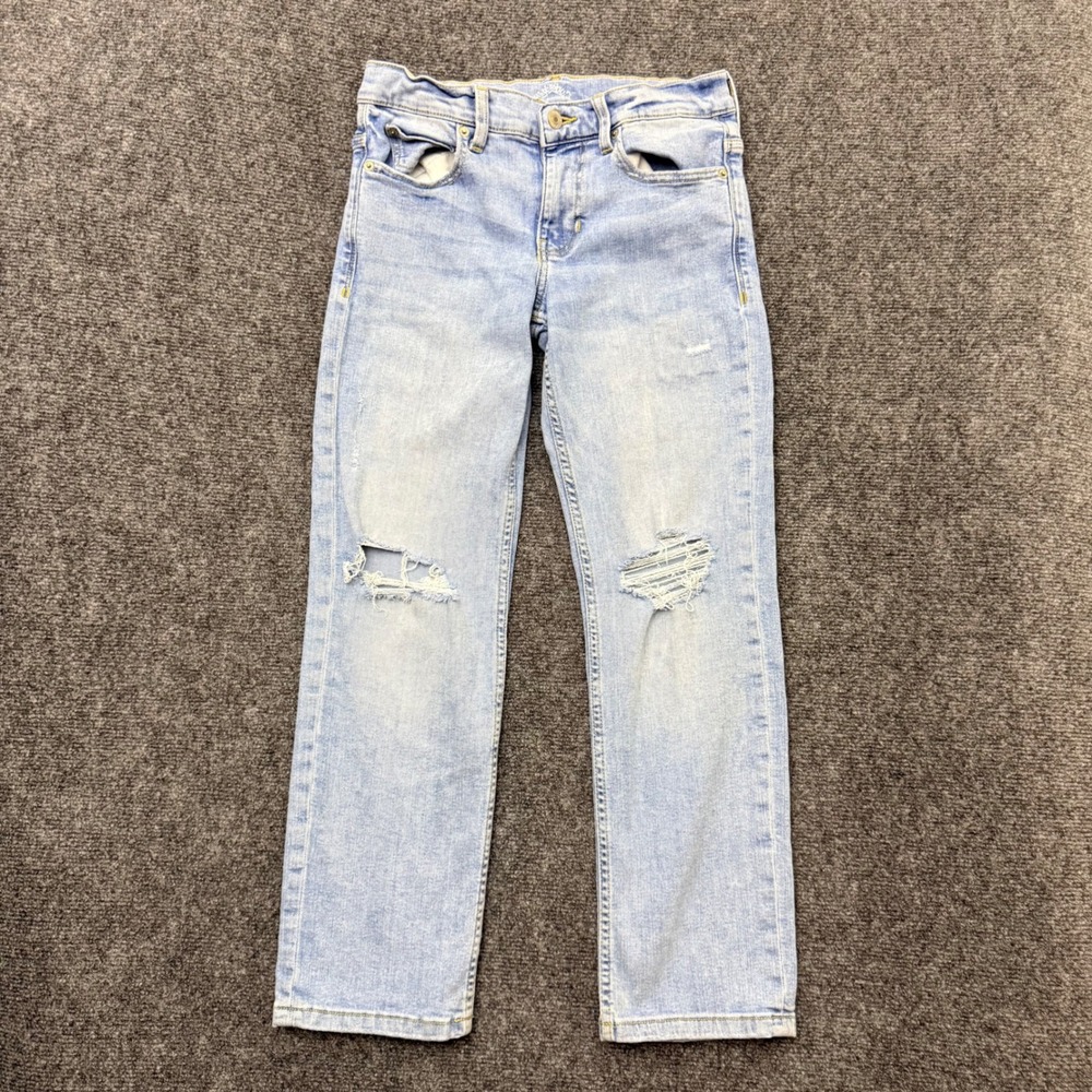 Thereabouts Youth Boys Size 12 Slim Straight Fit Ripped Knee Light Wash Jeans